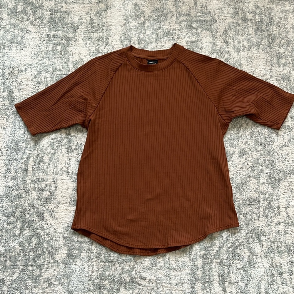 Mock neck burnt orange top, Large, REI
